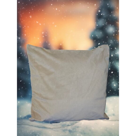 Phantoscope Penguin Christmas Lights Pillow Cover Needle Punch Tan Zipper Close - Picture 5 of 8